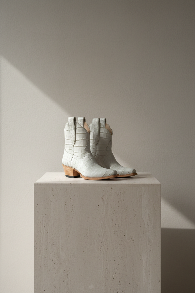 The Payton Boot — Putty Alligator — Atelier detail view 4, hand-lasted premium calfskin