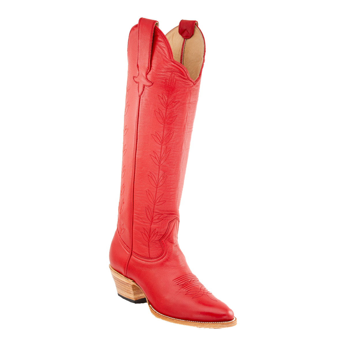 Poppy Red Vine boot, original front three-quarter photograph on a transparent background