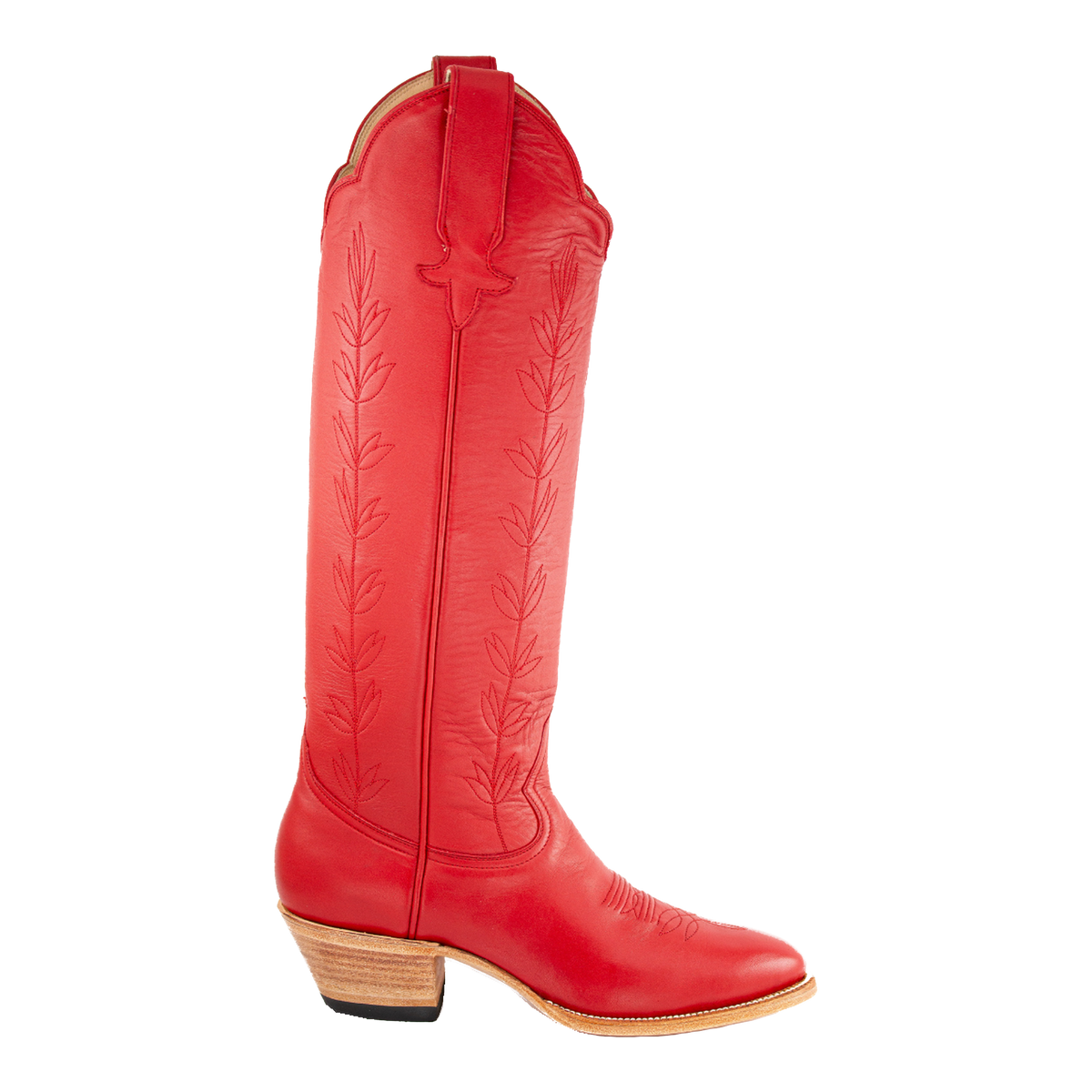 Poppy Red Vine boot, original side photograph on a transparent background