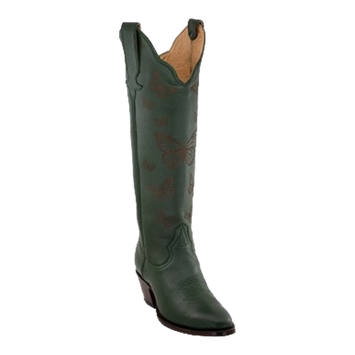 Hunter Green Butterfly boot, front three-quarter studio view on a transparent background.