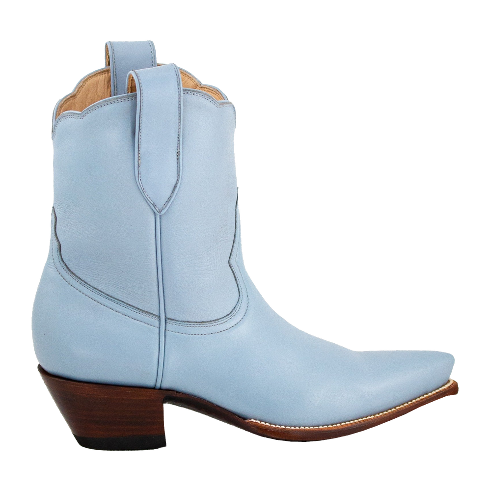 Powder Blue Payton boot, side studio view