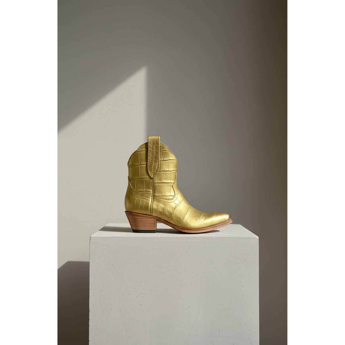 The Payton Boot — Gold Metallic Alligator — Hand-lasted luxury boot in premium calfskin, crafted by Heirloom Field atelier