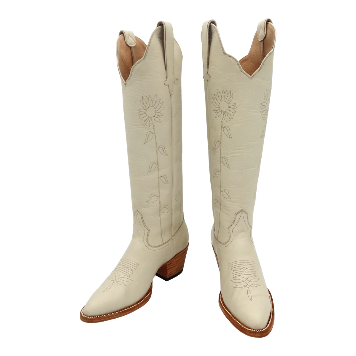 The Sunflower Boot in Bone, original paired front studio photograph with transparent background.