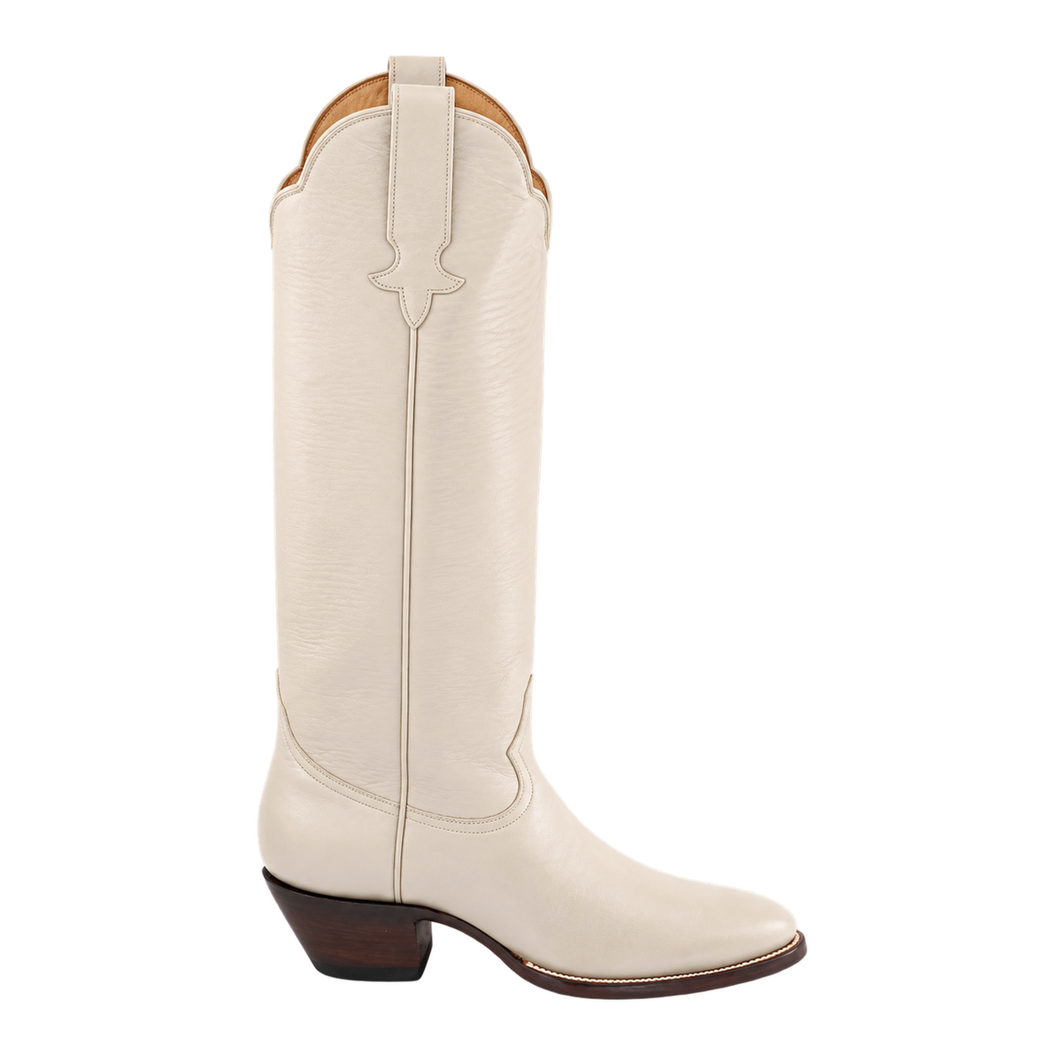 Bone Georgia Tall boot, 90-degree side view on transparent background.