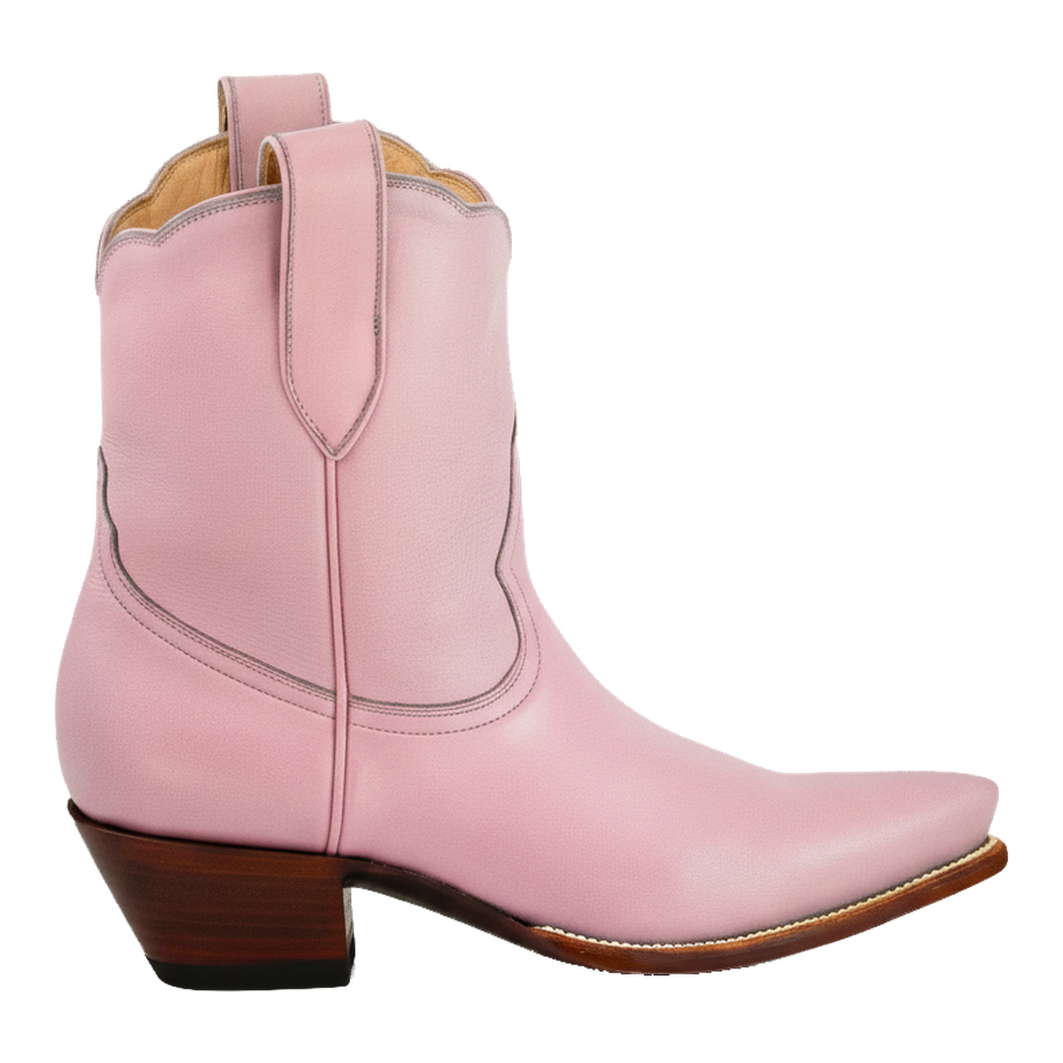 Pink Payton boot, side studio view