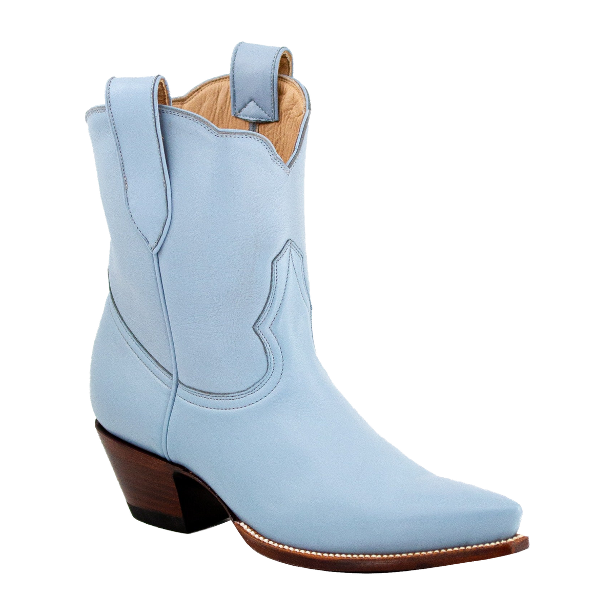 Powder Blue Payton boot, three-quarter studio view