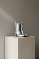 The Payton Boot — Silver Metallic — Hand-lasted luxury boot in premium calfskin, crafted by Heirloom Field atelier