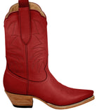 red cowgirl boot, cowboy boot, midi, mid-calf