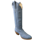 Powder Blue Bluebonnet tall western boot, side and front view