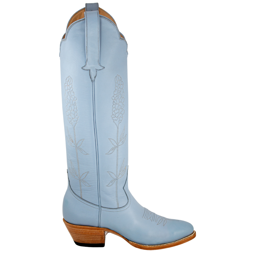 Blue wide calf boots online