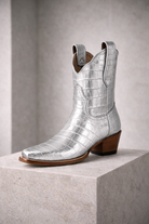 The Payton Boot — Silver Metallic Alligator — Atelier detail view 8, hand-lasted premium calfskin