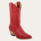 Deep Red cowboy boot on a white background