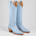Powder Blue Vine | Soft studio pair. AI-generated editorial image.