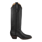 Georgia Tall Boot in Black, side-view product render with espresso heel and sole edge