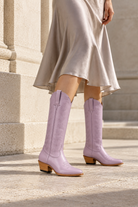 Lavender Vine | Silk skirt spring editorial. AI-generated editorial image.