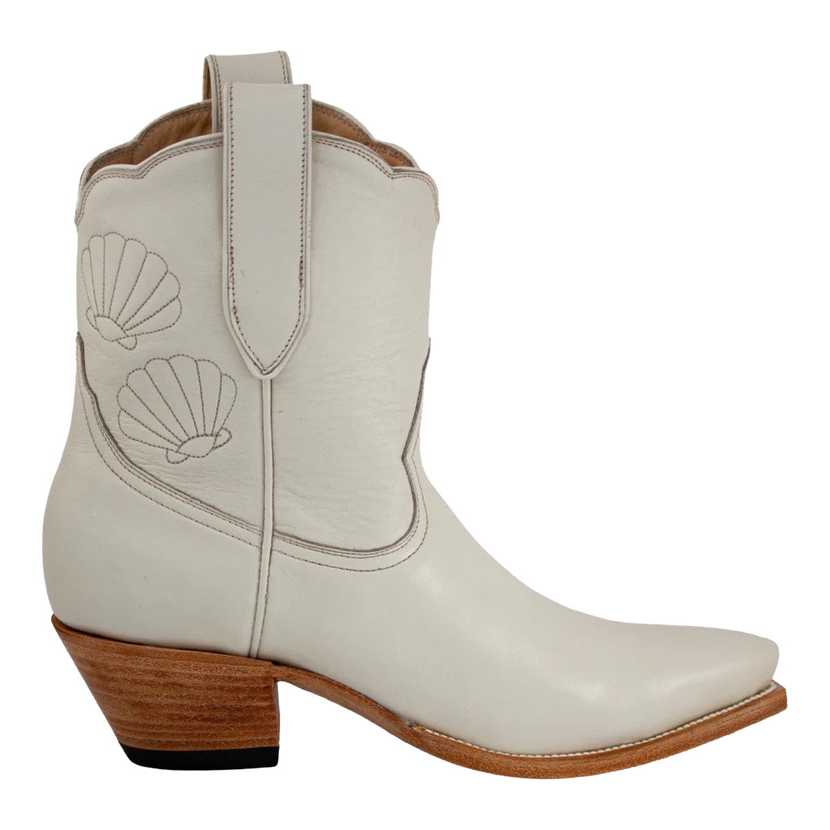 Shelly boot, side view on a transparent background.