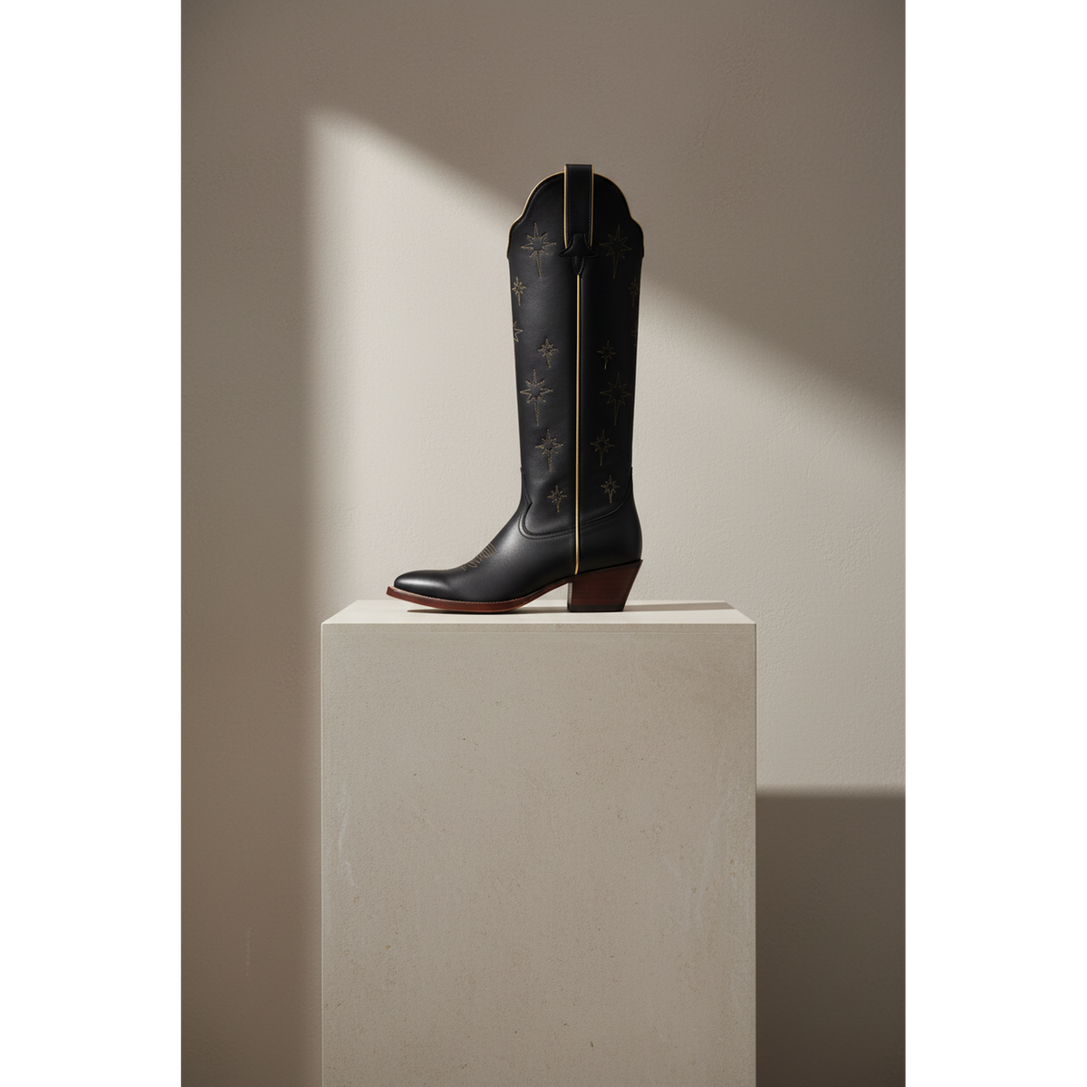 The North Star Boot — Detail view of premium calfskin texture and tonal stitching