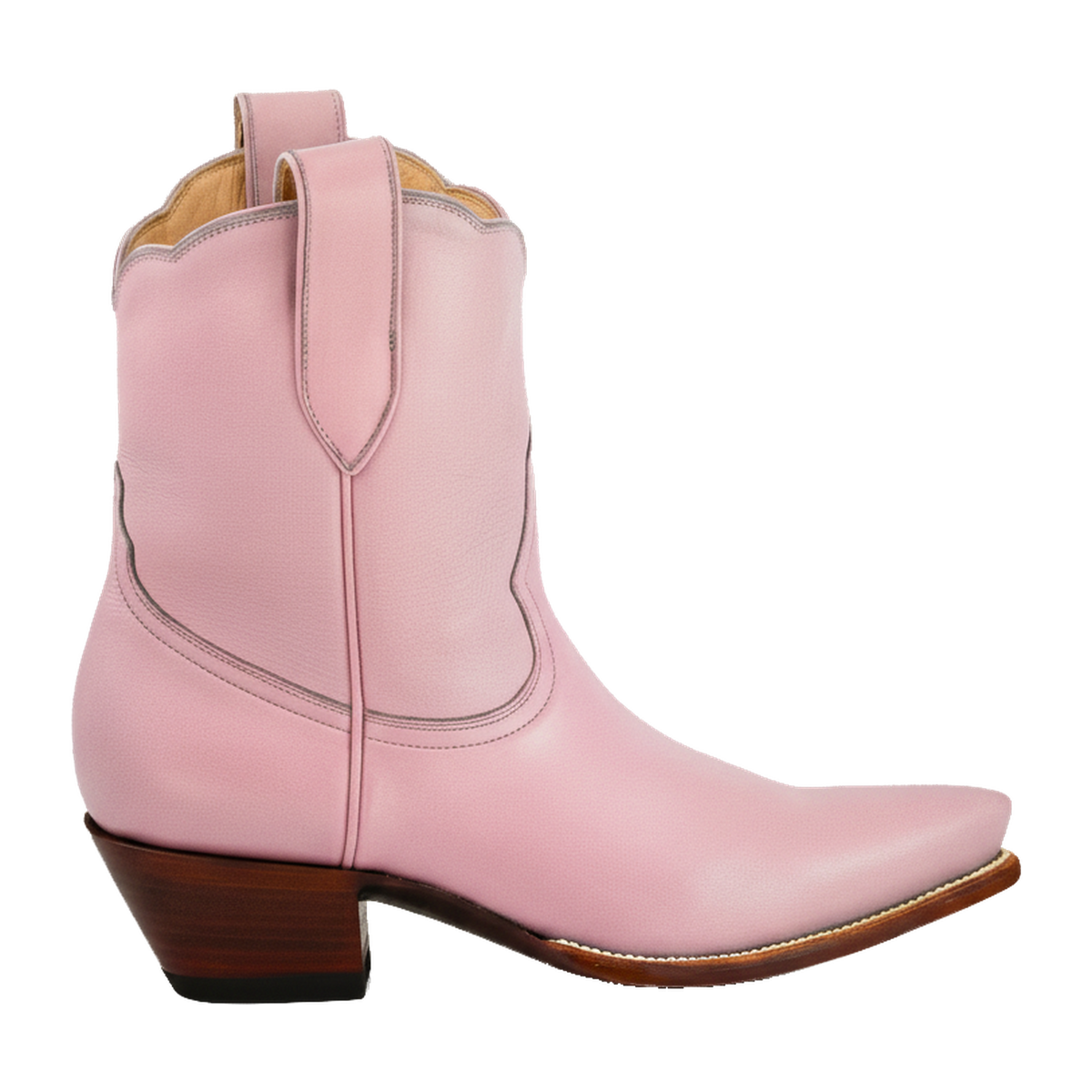 Pink Payton boot, side studio view