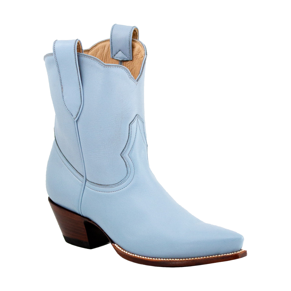 Powder Blue Payton boot, three-quarter studio view