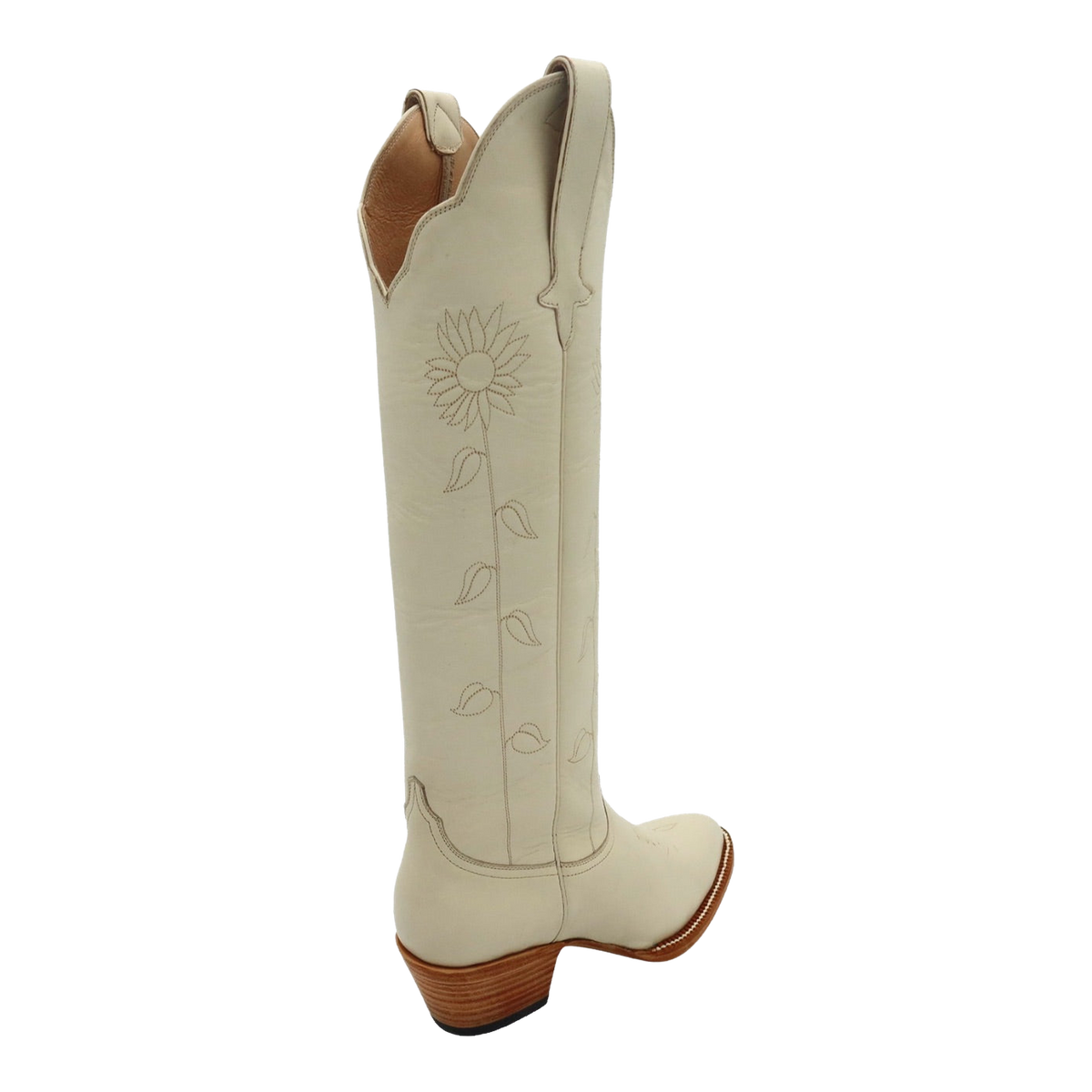 The Sunflower Boot in Bone, original rear three-quarter studio photograph with transparent background.