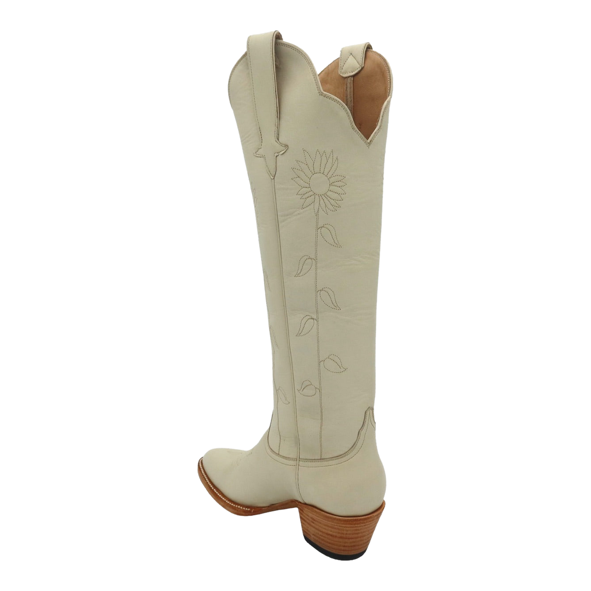 The Sunflower Boot in Bone, original rear studio photograph with transparent background.