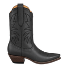 Taylor Midi Boot in Black, side-view product render with espresso heel and sole edge