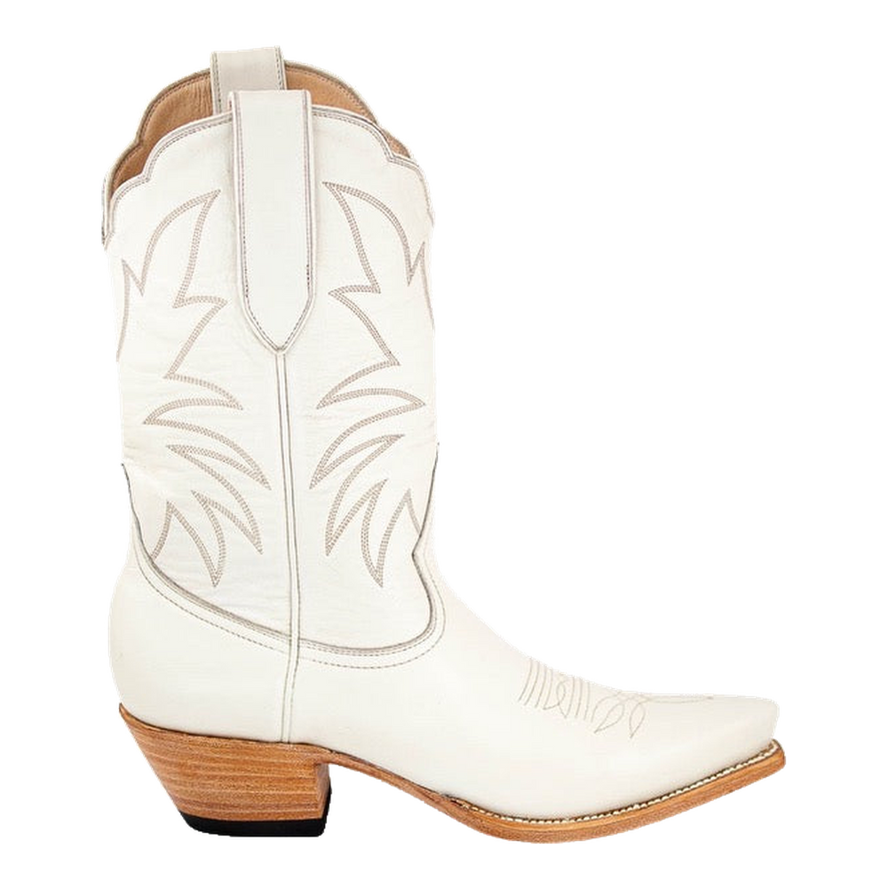 Bone Taylor boot, 90-degree view, transparent background and matching square framing.