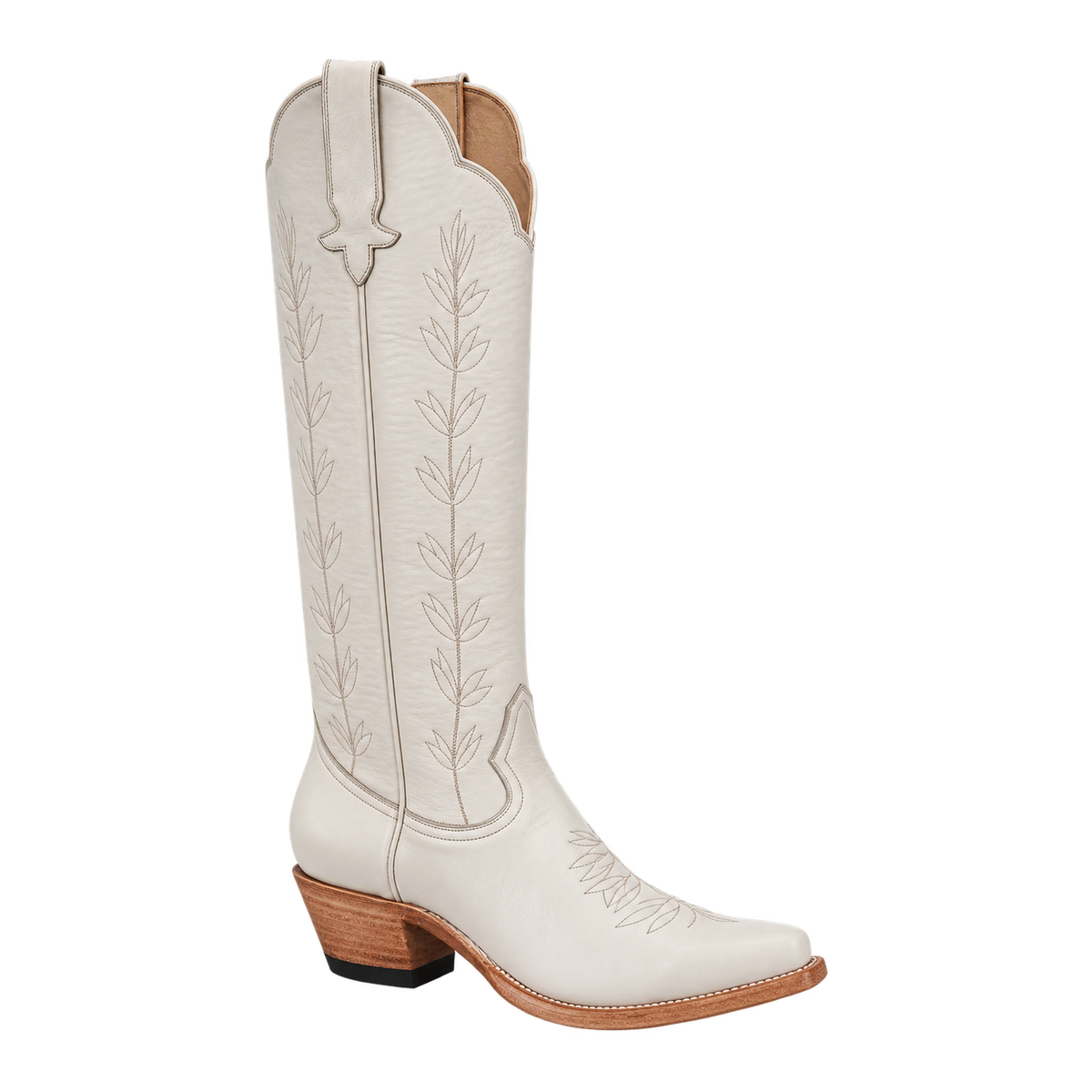 A-Toe Vine Bone boot, 45-degree three-quarter view. Owner-approved render.