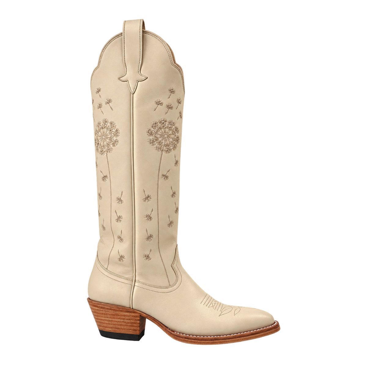 Dandelion Boot in Bone, 90-degree side-view product render.