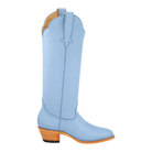 Powder Blue Georgia Tall boot, approved 90-degree side-view render on transparent background
