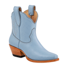 Lily of the Valley Powder Blue boot, 45-degree view. Owner-approved render with soft powder-blue color.