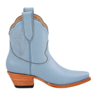 Lily of the Valley Powder Blue boot, 90-degree side view. Owner-approved render with soft powder-blue color.