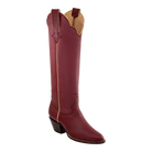 Maroon and Gold McCall boot with gold piping and star-shaped pull detail, shown in three-quarter view.
