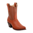 Two-tone Payton boot in chestnut and cognac, front three-quarter view.