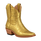 The Payton Boot in Gold Metallic Alligator, 45-degree three-quarter studio rendering.