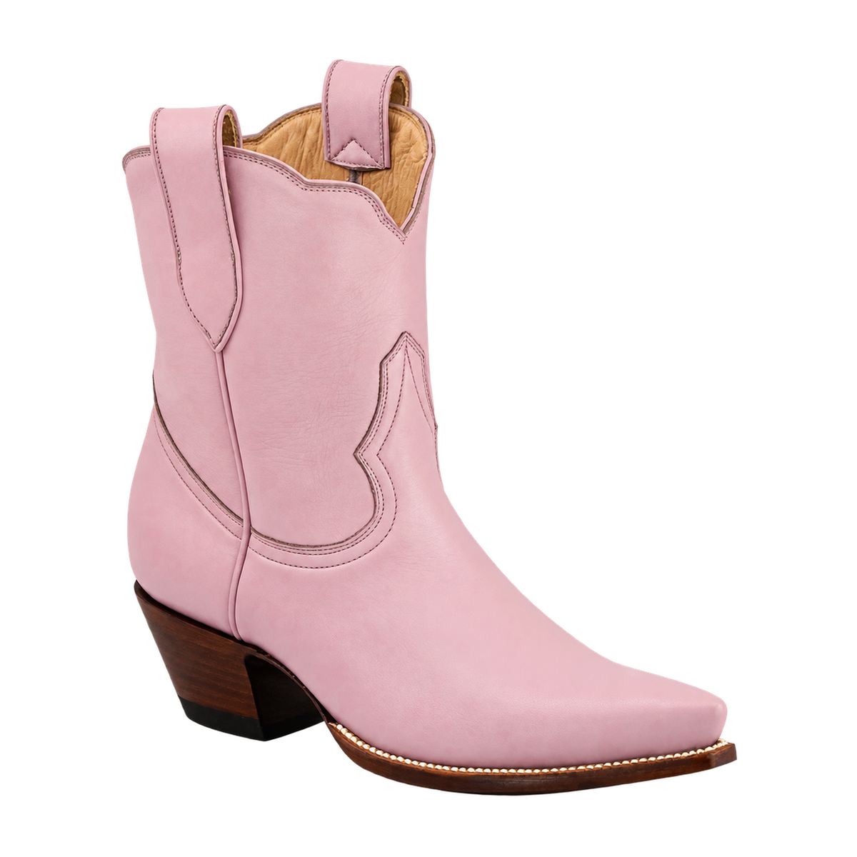 Petal Pink Payton boot, approved three-quarter studio render.