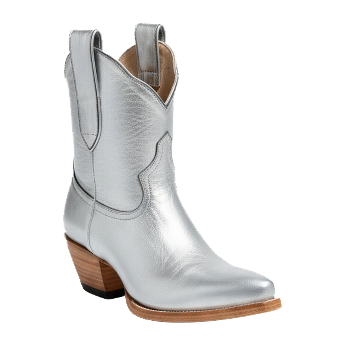The Payton Boot — Silver Metallic — Atelier detail view 6, hand-lasted premium calfskin