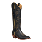 Shooting Star Boot in Black and Gold, 45-degree three-quarter product render.