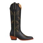 Shooting Star Boot in Black and Gold, 90-degree side-view product render.